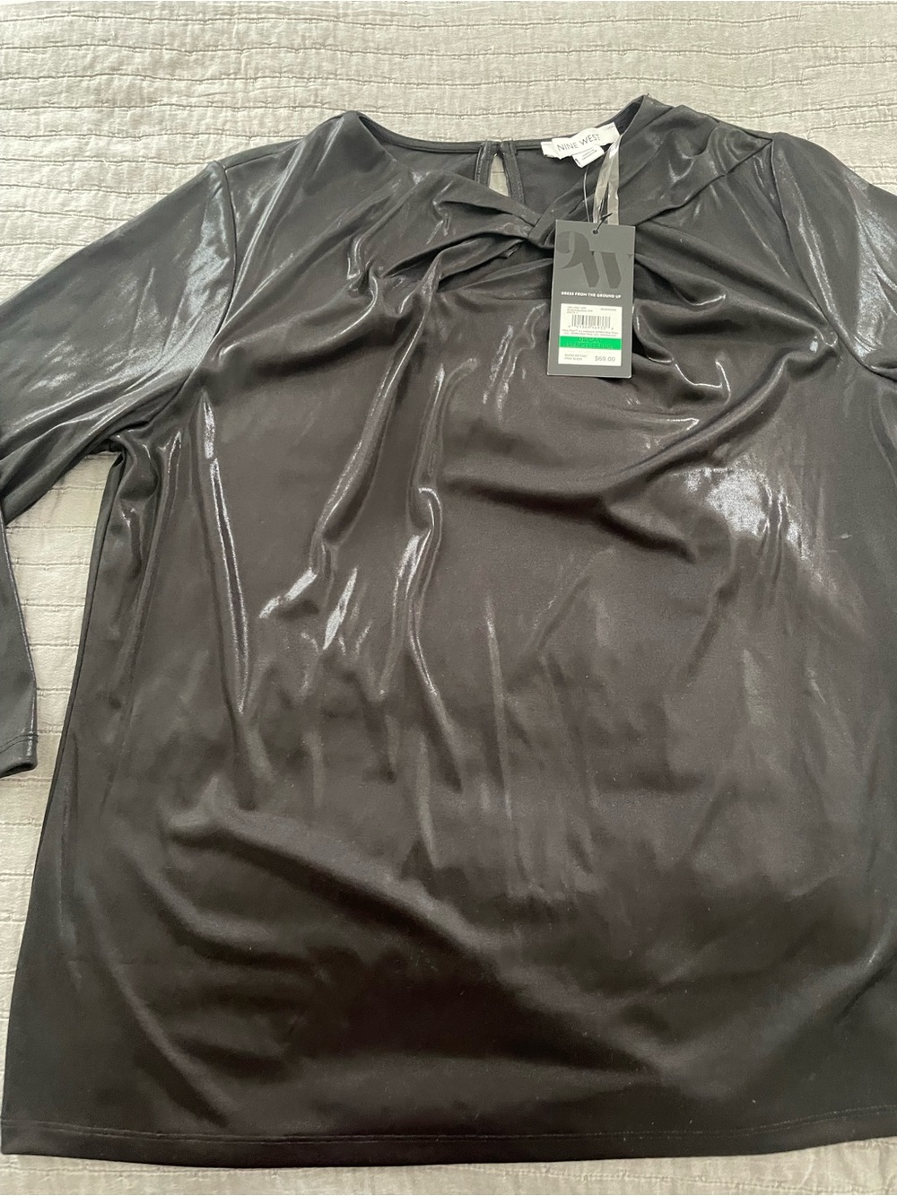 Metallic Black  Long-Sleeve Shirt